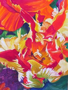 Curtis_Tulip Blast_watercolor_24 x 18